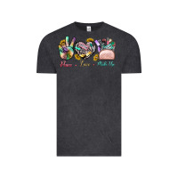 Vintage Black Peace Love Make Up Vintage Tee - BundleAndBundleShop
