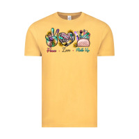 Vintage Mustard Peace Love Make Up Vintage Tee - BundleAndBundleShop