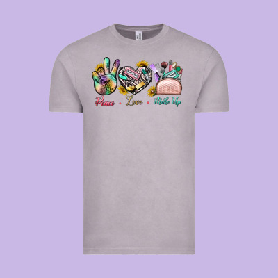 Peace Love Make Up Vintage Tee Designed By Bundleandbundleshop