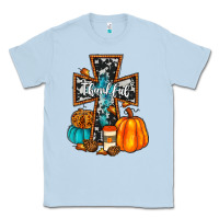 Dusty Blue thankful cross Classic Tee - JahusDesignShop