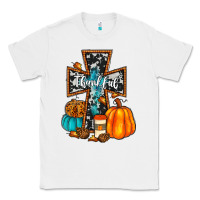 White thankful cross Classic Tee - JahusDesignShop