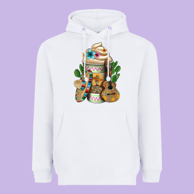 Mexican Hot Coffee Cup Heavyweight Hoodie Designed By Fadigitalartstudio