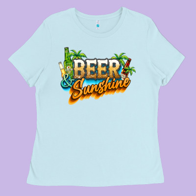 Beer And Sunshine Ladies Tee Designed By Nancycooperartshop