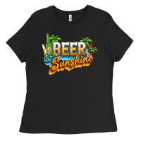 Black Beer and sunshine Ladies Tee - NancyCooperArtShop