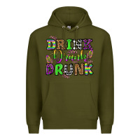 Army Green drink drank drunk mardi gras olivia Premium Hoodie - OliviaCreatesArt