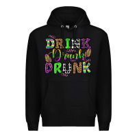 Black drink drank drunk mardi gras olivia Premium Hoodie - OliviaCreatesArt
