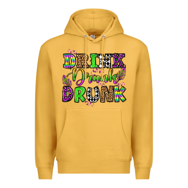 Drink Drank Drunk Mardi Gras Olivia Premium Hoodie by OliviaCreatesArt | Teevron
