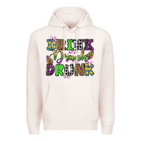 Pale Pink drink drank drunk mardi gras olivia Premium Hoodie - OliviaCreatesArt