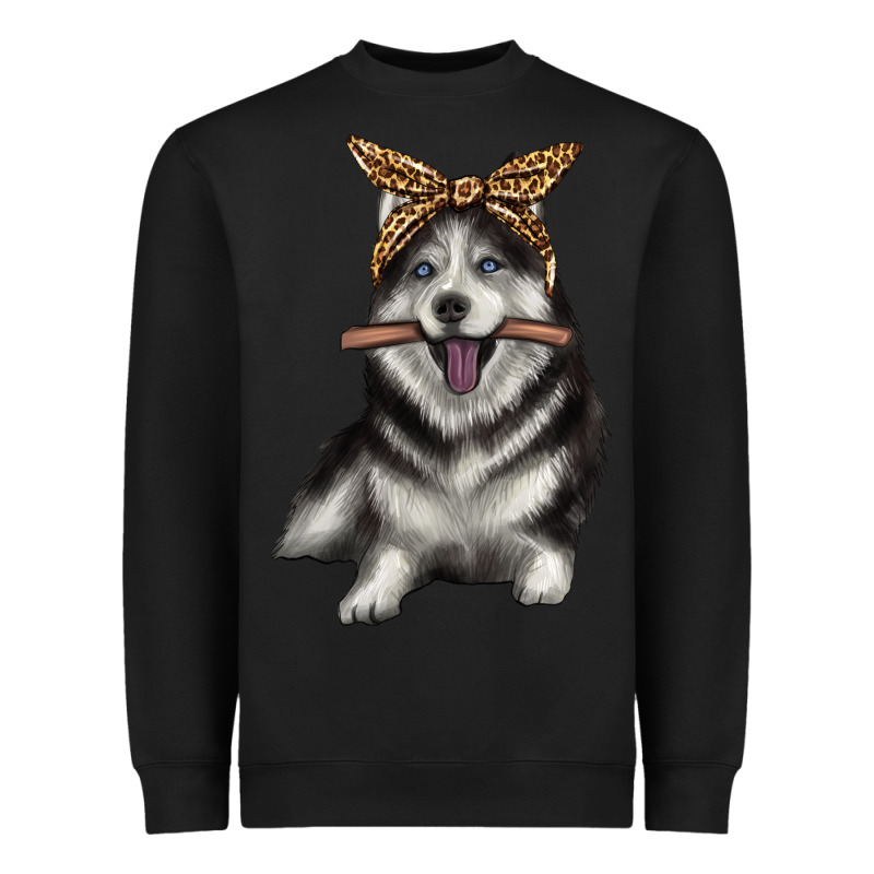 Alaskan Husky With Bandeau Heavyweight Sweatshirt by texasbilliewilder | Teevron