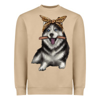 Mushroom alaskan husky with bandeau Heavyweight Sweatshirt - texasbilliewilder