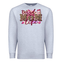 Heather Grey Tired mom life Premium Sweatshirt - FaDigitalArtStudio