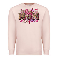 Pale Pink Tired mom life Premium Sweatshirt - FaDigitalArtStudio
