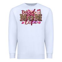 White Tired mom life Premium Sweatshirt - FaDigitalArtStudio