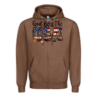 Chestnut god bless the usa Zipper Hoodie - CowGirlArtShop