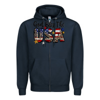 Navy god bless the usa Zipper Hoodie - CowGirlArtShop