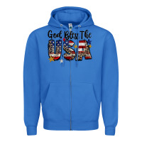 True Royal god bless the usa Zipper Hoodie - CowGirlArtShop