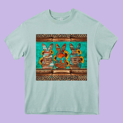 Western Easter Bunnies Heavy Core Tee Designed By Jasminsmagicworld