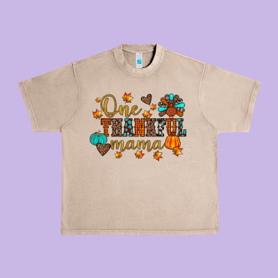 One Thankful Mama Urban Heavy Tee Designed By Jahusdesignshop