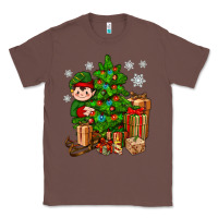 Chestnut Christmas Elf With Gift Classic Tee - BundleAndBundleShop