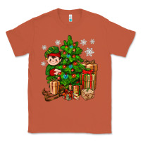 Copper Christmas Elf With Gift Classic Tee - BundleAndBundleShop
