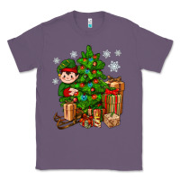Lavender Christmas Elf With Gift Classic Tee - BundleAndBundleShop