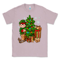 Lilac Christmas Elf With Gift Classic Tee - BundleAndBundleShop