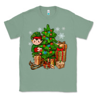 Sage Christmas Elf With Gift Classic Tee - BundleAndBundleShop