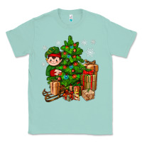 Seafoam Christmas Elf With Gift Classic Tee - BundleAndBundleShop