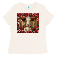 Bone christmas heifer with candy canes Ladies Tee - BarkalooDesign