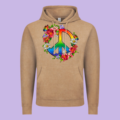 Peace Pride Lgbtq+ And Flowers Vintage Hoodie Designed By Bundleandbundleshop