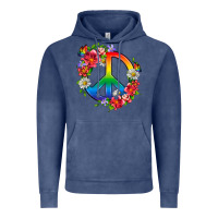 Vintage Denim Peace Pride LGBTQ+ And Flowers Vintage Hoodie - BundleAndBundleShop