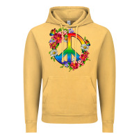 Vintage Mustard Peace Pride LGBTQ+ And Flowers Vintage Hoodie - BundleAndBundleShop