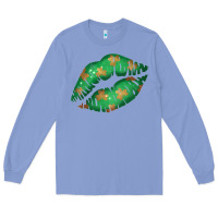 Colony Blue St. Patricks Day Green Lips Long Sleeve Tee - Bettercallsaul