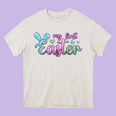 My First Easter Heavy Core Tee Designed By Jasminsmagicworld