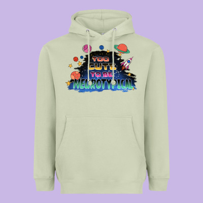 Too Cute To Be Neurotypical Heavyweight Hoodie Designed By Fadigitalartstudio