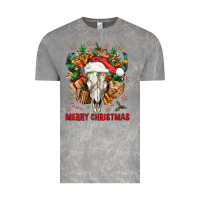 Cloud Rock Merry Christmas With Bull skull Vintage Tee - BundleAndBundleShop