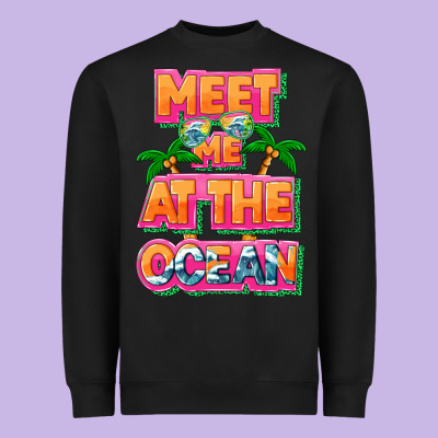 Meet Me At The Ocean Summer Heavyweight Sweatshirt Designed By Nancycooperartshop