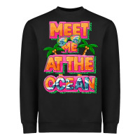Black Meet me at the ocean Summer Heavyweight Sweatshirt - NancyCooperArtShop