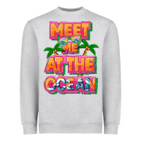 Heather Grey Meet me at the ocean Summer Heavyweight Sweatshirt - NancyCooperArtShop