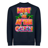 Navy Meet me at the ocean Summer Heavyweight Sweatshirt - NancyCooperArtShop