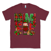 Burgundy Mimi Elf with Knitting Christmas Classic Tee - BundleAndBundleShop