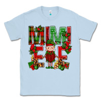 Dusty Blue Mimi Elf with Knitting Christmas Classic Tee - BundleAndBundleShop