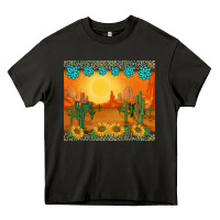 Asphalt western sunset cactus sunflowers gemstones leopards Heavy Core Tee - BarkalooDesign
