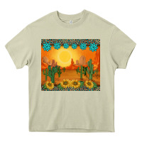 Mossy western sunset cactus sunflowers gemstones leopards Heavy Core Tee - BarkalooDesign