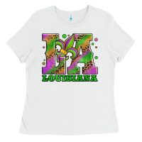 White mardi gras louisiana fleur de lis Ladies Tee - Jasminsmagicworld