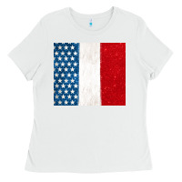 White custom text american flag(used font 'doctrin Ladies Tee - Jasminsmagicworld
