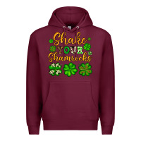 Burgundy St. Patrick's Shake your shamrocks Premium Hoodie - OliviaCreatesArt