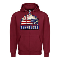 Burgundy tennessee 4th of july Zipper Hoodie - CowGirlArtShop