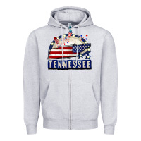 Heather Grey tennessee 4th of july Zipper Hoodie - CowGirlArtShop