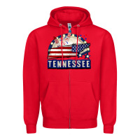 Red tennessee 4th of july Zipper Hoodie - CowGirlArtShop